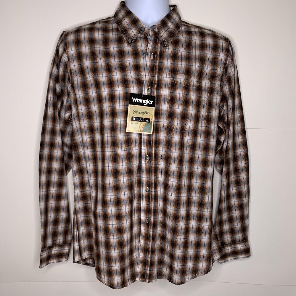 NWT Wrangler RIATA Women's Premium Western Plaid Long-Sleeve Shirt 2XL